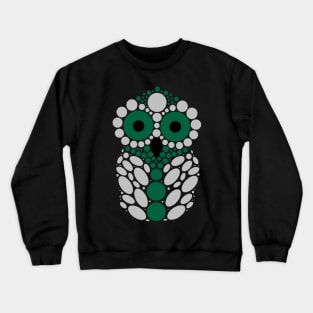 Silver and Green Owl Crewneck Sweatshirt